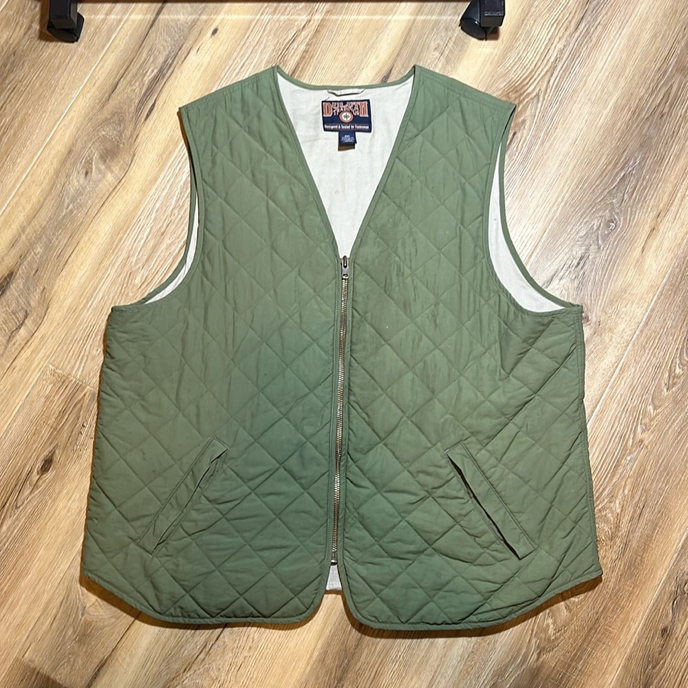 Vintage Dark green quilted Duluth vest.